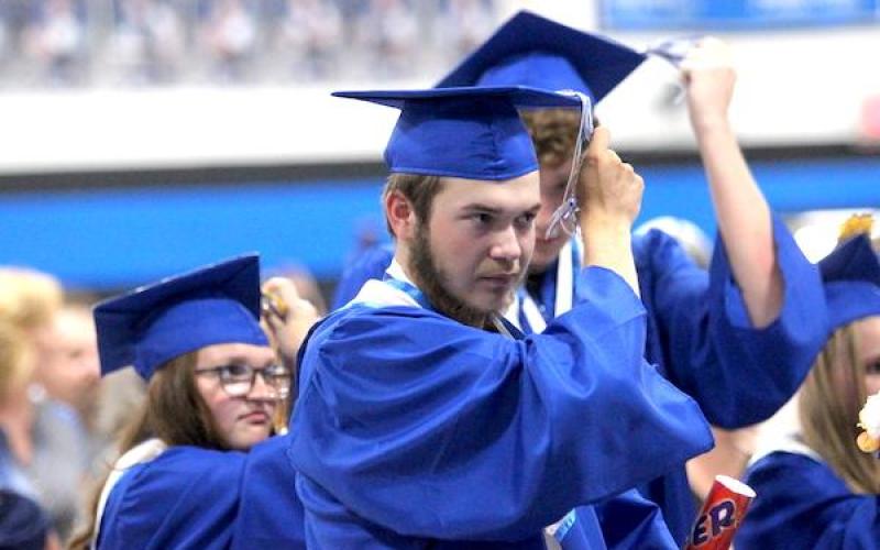 Bourbon High School students flip their tassles Thursday night as they officially became graduates. Article Image Alt Text