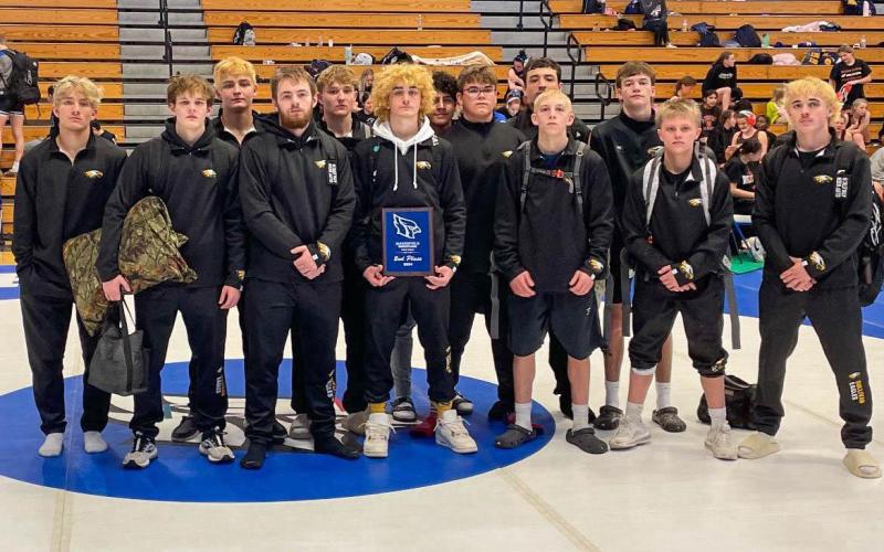 RUNNER-UPS. The Eagles landed second at the Marshfield Duals, opening their season with a 4-1 record. Photo via Sullivan High School Wrestling X Article Image Alt Text