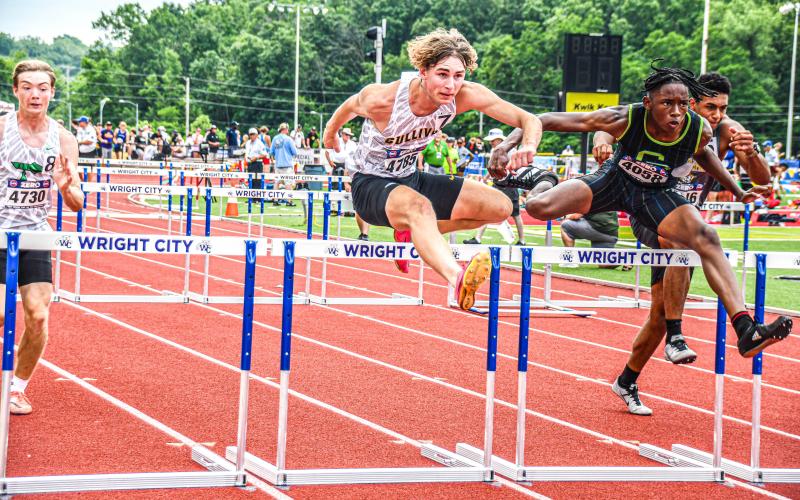 WYATT KRAUS took his final hurdles at the Class 4 State Tournament on Friday, May 24. The senior finished ninth in the 110-meter hurdles during his third trip to Jefferson City. He is grateful for the experience he received as a track athlete and the friends he made along the way. Photo by Will Johnson Article Image Alt Text