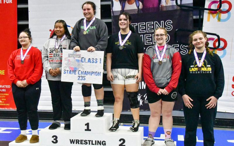 ABIGAIL ERFURTH received her first piece of state hardware with sixth place. Photo by Will Johnson Article Image Alt Text