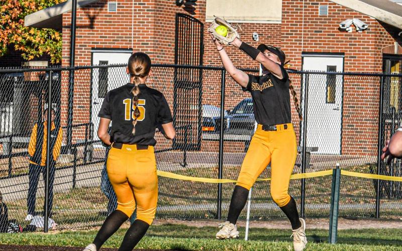 ELLA BLANTON clutched the out that sent Sullivan to Springfield. Photo by Extra Innings Photography Article Image Alt Text