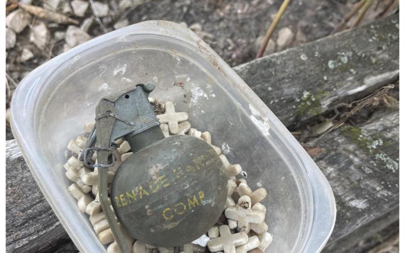 Pictured is the apparent live grenade. Article Image Alt Text