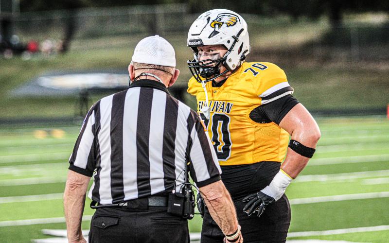 NOLAN CENTER (70) received third-team all-state, all-district and first-team all-conference honors. Photo by Wyatt Hardy Article Image Alt Text