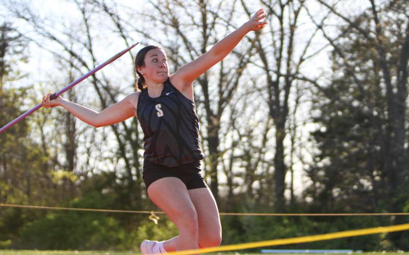 ELLE RENNICK took tenth in the javelin event. Photo by Wyatt Hardy Article Image Alt Text