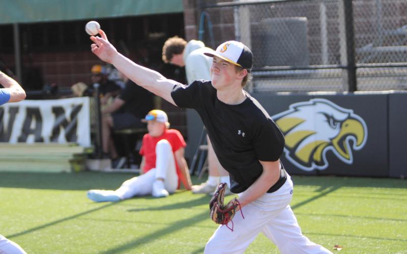 MAHLON FOSTER will pitch varsity this season. Photo by Wyatt Hardy Article Image Alt Text