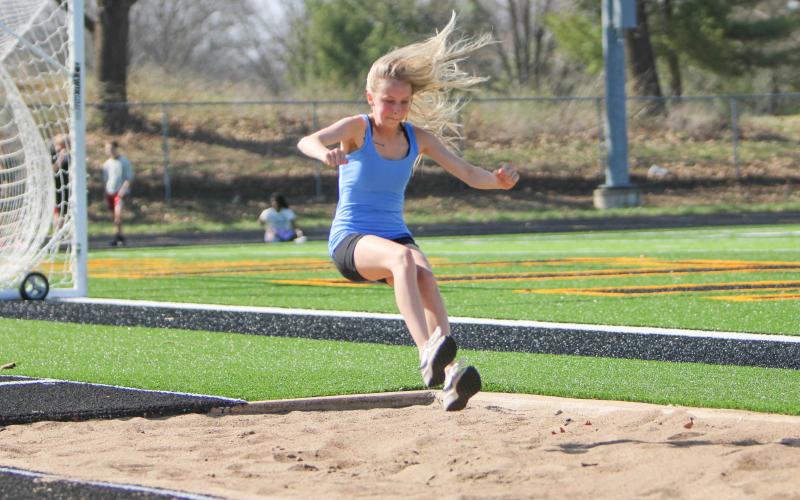 TRINITY MIDYETT is pictured practicing her jump. Photo by Wyatt Hardy Article Image Alt Text