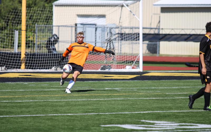 MAN OF THE MATCH. Goalkeeper Alex Toews was selected by head coach Brian Immekus to be the Man of the Match after his eight-save game against Lebanon. Photo by Wyatt Hardy. Article Image Alt Text