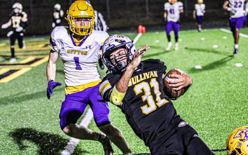 CAMERON YORK (31) was a second-team all-conference defensive lineman. Photo by Wyatt Hardy Article Image Alt Text