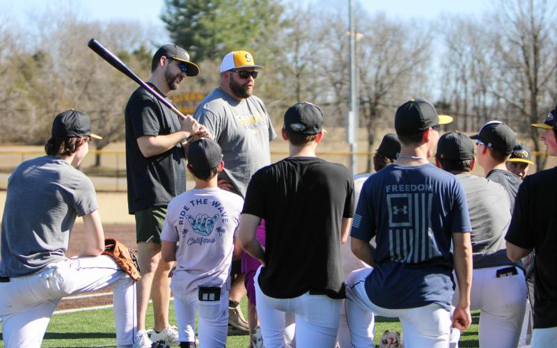 SWING INTO ACTION. The Eagles will throw their first pitch of the regular season at Borgia. They duel the Knights on Thursday, Mar. 20, and play ball at 4 p.m. Sullivan will return home the following day to face Veritas Christian at 4:30 p.m. Photo by Wyatt Hardy Article Image Alt Text