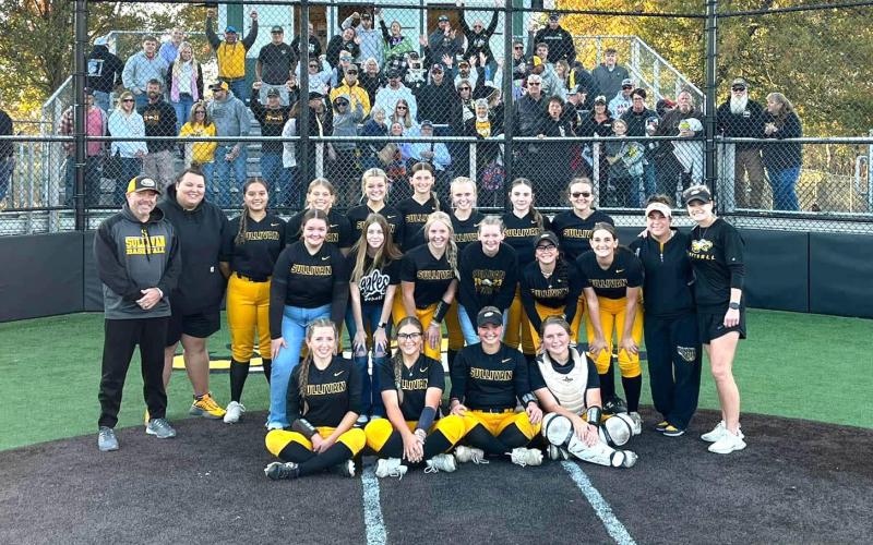 HEADING TO SPRINGFIELD. The Lady Eagles softball team will return to the Class 3 Final Four for the first time in three years. They blanked St. Clair and Ursuline Academy by ten runs in the District 2 tournament, then routed Saxony Lutheran 10-0 in the quarterfinal. Before heading for Springfield, the Lady Eagles will parade through Sullivan on Thursday, Oct. 31. The team will begin Final Four play the day afterward against Oak Grove at 1:30 p.m. Photo via Sullivan High School Facebook Page Article Image Alt Text