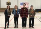 Winners of the Strain-Japan Science Fair for 2018 are: Keeley Lechten and Elle tied for first place; Kaleb with the second place win; and Cade with the third place win.